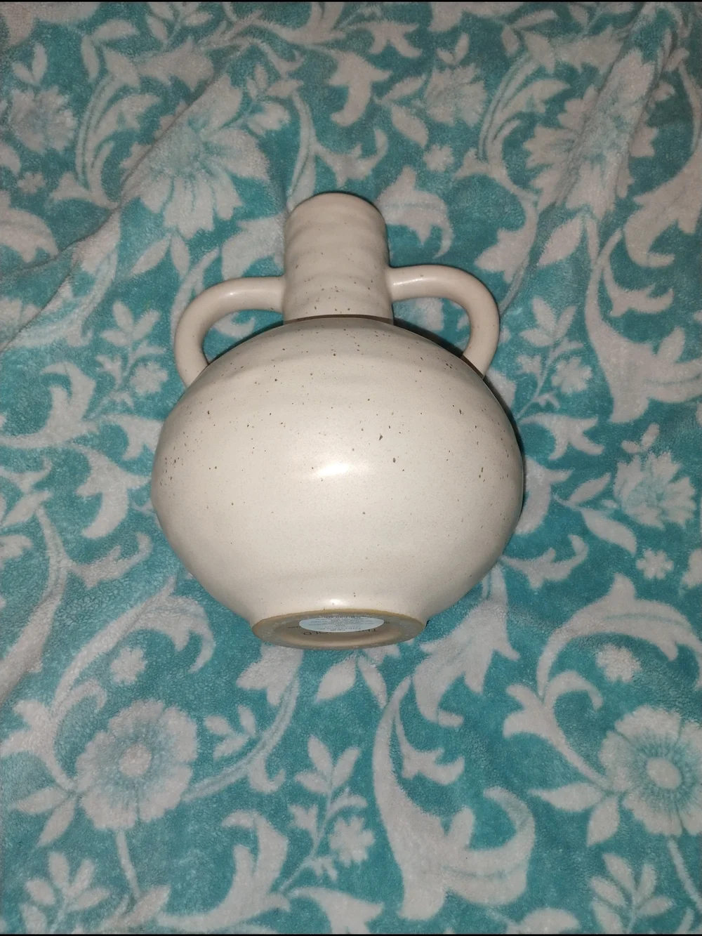 Threshold Cream Speckled Two-Handled Ceramic Vase